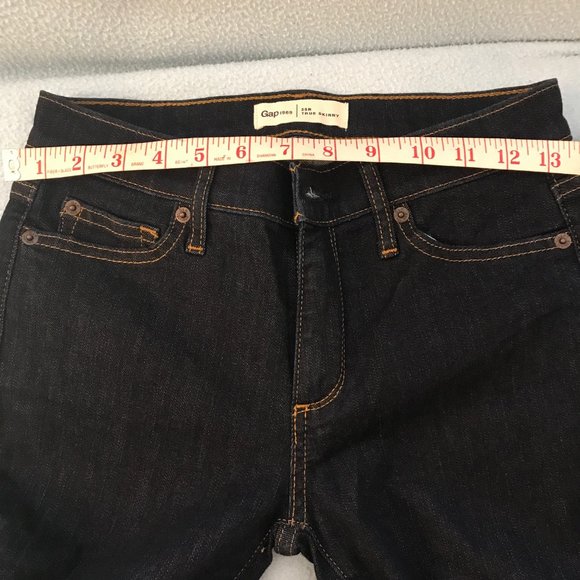 NWT GAP Mid Rise True Skinny Jeans Dark Wash size 25R - Picture 7 of 9